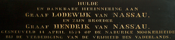 Gedenk Tafel Nassauer Grafen